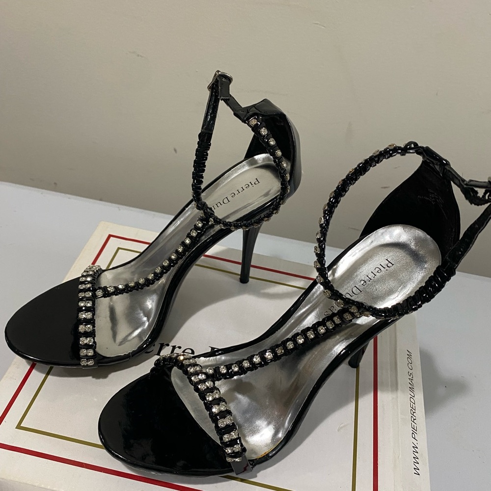 Pierre Dumas Black Embellished Heels